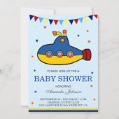 Leuke Kleurrijke Onderzeeër Baby shower Invitation Kaart (Voorkant)