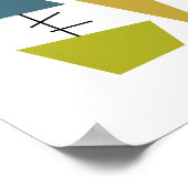 Leuke kleurrijke opknoping geometrische Mid Centur Poster (Hoek)