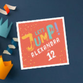 Leuke kleurrijke Oranje Red Jump Moderne typografi Servet