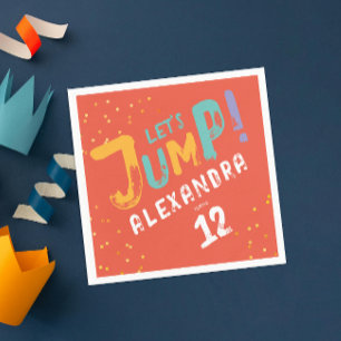 Leuke kleurrijke Oranje Red Jump Moderne typografi Servet