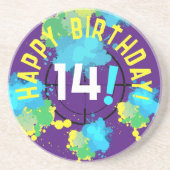 Leuke Kleurrijke Paintball Doel Spletters Pistool  Zandsteen Onderzetter (Voorkant)