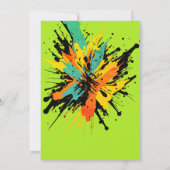 Leuke kleurrijke Paintball Splatter Green Party Kaart (Achterkant)