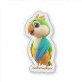 Leuke Kleurrijke Papegaai Sticker (Voorkant)