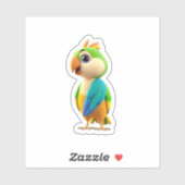 Leuke Kleurrijke Papegaai Sticker (Vel)