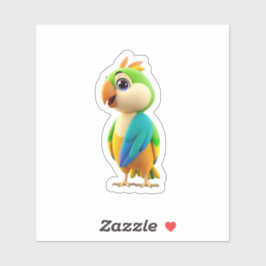 Leuke Kleurrijke Papegaai Sticker