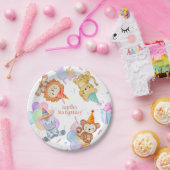 Leuke kleurrijke Party Dieren Safari Verjaardag Papieren Bordje (Feest)