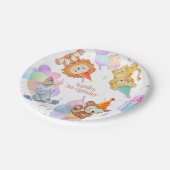 Leuke kleurrijke Party Dieren Safari Verjaardag Papieren Bordje (Gekanteld)