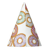 Leuke kleurrijke pastel donuts verjaardag feesthoedjes (Achterkant)