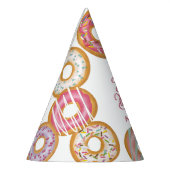 Leuke kleurrijke pastel donuts verjaardag feesthoedjes (Links)