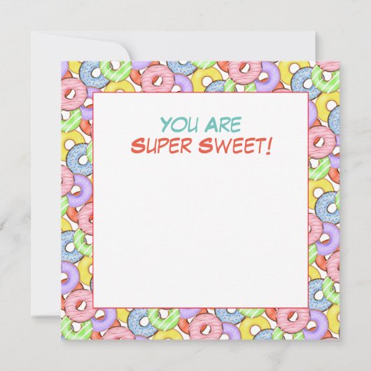 Leuke kleurrijke Pastel Donuts verjaardag Kaart (Achterkant)