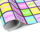 Leuke kleurrijke pastel gepersonaliseerde kinderve cadeaupapier (Rol Hoek)