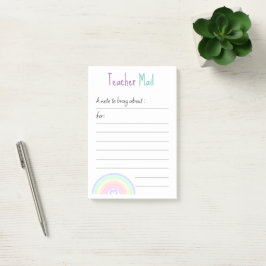 Leuke kleurrijke pastel hand getekende regenboog post-it® notes