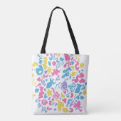 Leuke kleurrijke pastelvormen tote bag (Achterkant)