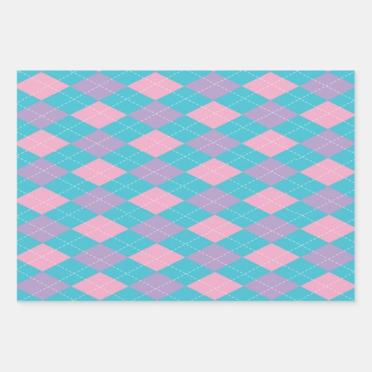 Leuke kleurrijke patronen inpakpapier set (Voorkant)