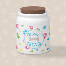 Leuke Kleurrijke Paw prints Patroon Naam Hond trak