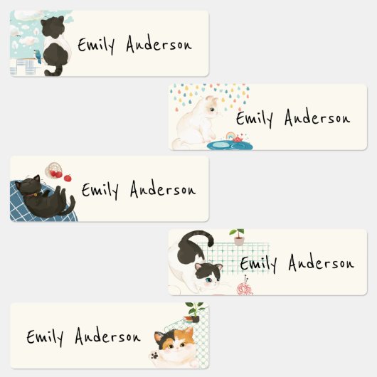 Leuke Kleurrijke Pet Cats School kinderopvang Labels (Groep)