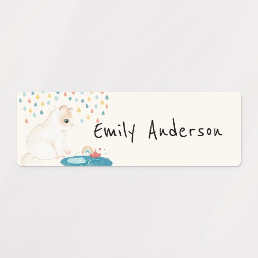 Leuke Kleurrijke Pet Cats School kinderopvang Labels (Design 2)