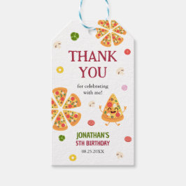 Leuke kleurrijke Pizza Party Kids Verjaardag Cadeaulabel