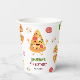 Leuke kleurrijke Pizza Party Kids Verjaardag Papieren Bekers