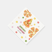 Leuke kleurrijke Pizza Party Kids Verjaardag Servet (Hoek)