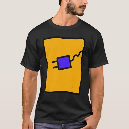 Leuke kleurrijke plug voor- en achterkant t-shirt (Voorkant)