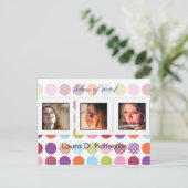 Leuke + kleurrijke polka dots, DIY foto's briefkaa Uitnodiging Briefkaart (Staand voorkant)