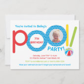 Leuke kleurrijke poolparty Kinder foto verjaardags Kaart (Voorkant)