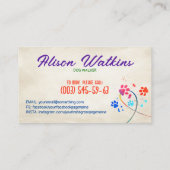 Leuke kleurrijke poot prints trail - Dog Walker Visitekaartje (Achterkant)