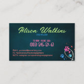 Leuke kleurrijke poot prints trail - Dog Walker Visitekaartje (Achterkant)