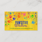 Leuke kleurrijke poot prints trail - Dog Walker Visitekaartje (Voorkant)