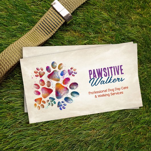 Leuke kleurrijke pootafdrukken visitekaartje