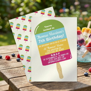 Leuke Kleurrijke Popsicle Verjaardag Elke Leeftijd Kaart