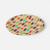 Leuke kleurrijke Popsicles Retro Party Patroon Papieren Bordje (Gekanteld)