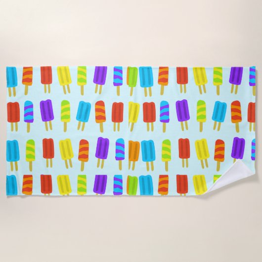 Leuke kleurrijke Popsicles zomertraktatie Strandlaken (Voorkant)