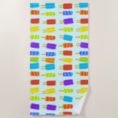 Leuke kleurrijke Popsicles zomertraktatie Strandlaken (Voorkant)