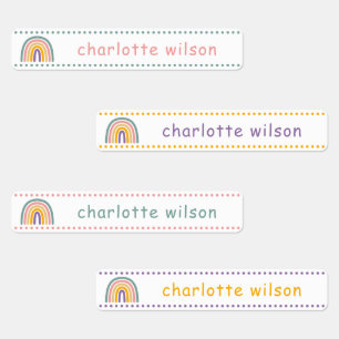 Leuke Kleurrijke Regenboog Aangepaste Naam Sticker