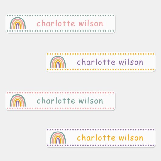 Leuke Kleurrijke Regenboog Aangepaste Naam Sticker (Groep)