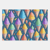 Leuke kleurrijke regenboog ijs kegels zomer Bday Inpakpapier Vel (Voorkant 3)