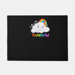 Leuke kleurrijke regenboog voor trots - volg de re deurmat