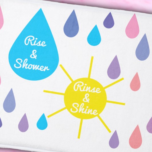 Leuke kleurrijke regendruppels en zon badmat