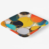 Leuke kleurrijke retro Abstracte freeform partij 9 Papieren Bordje (Gebogen)