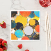 Leuke kleurrijke retro Abstracte freeform partij Servet (Insitu)