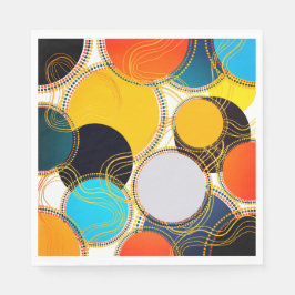 Leuke kleurrijke retro Abstracte freeform partij Servet