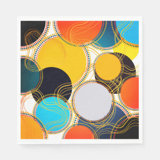 Leuke kleurrijke retro Abstracte freeform partij Servet