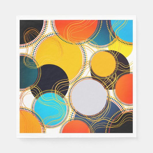 Leuke kleurrijke retro Abstracte freeform partij Servet (Voorkant)