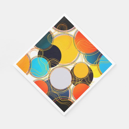 Leuke kleurrijke retro Abstracte freeform partij Servet (Hoek)