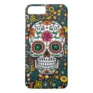 Leuke kleurrijke retro bloemen suiker schedel Case-Mate iPhone case