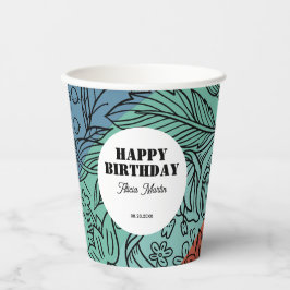 Leuke kleurrijke Retro Groovy Regenboog Bloemen Ve Papieren Bekers