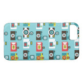 Leuke kleurrijke Retro Lomo camera's patroon (blau Case-Mate iPhone Case (Achterkant (Horizontaal))