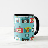 Leuke kleurrijke Retro Lomo camera's patroon (blau Mok (Voorkant rechts)